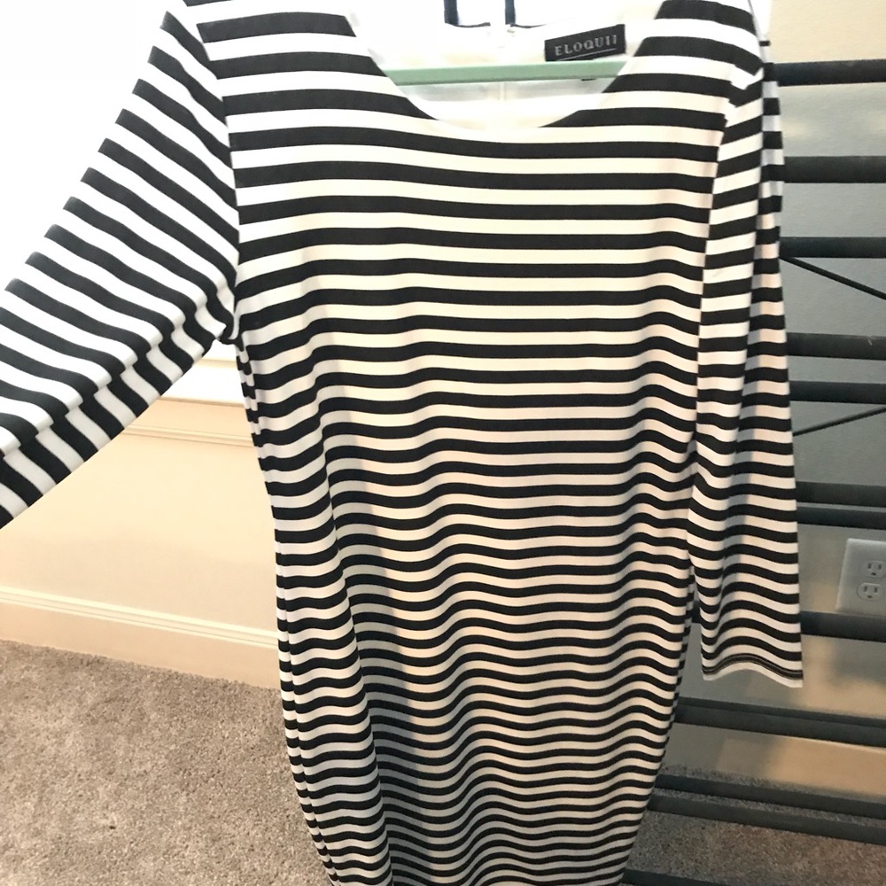 Black/White Midi Dress